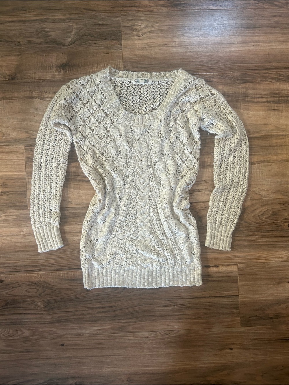 Vintage Y2K Cozy Cream Cable Knit Women's Sweater